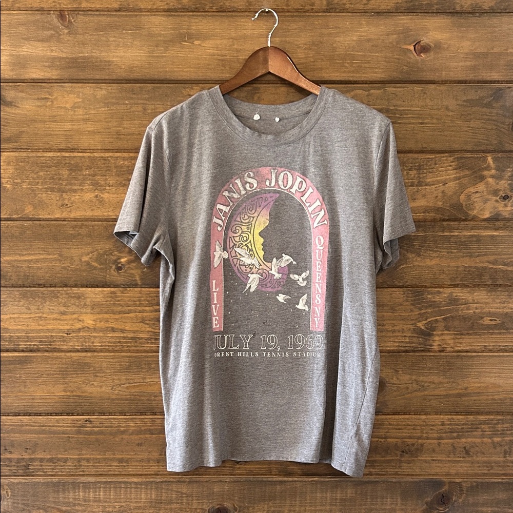 Vintage Gray Janis Joplin Graphic Tee